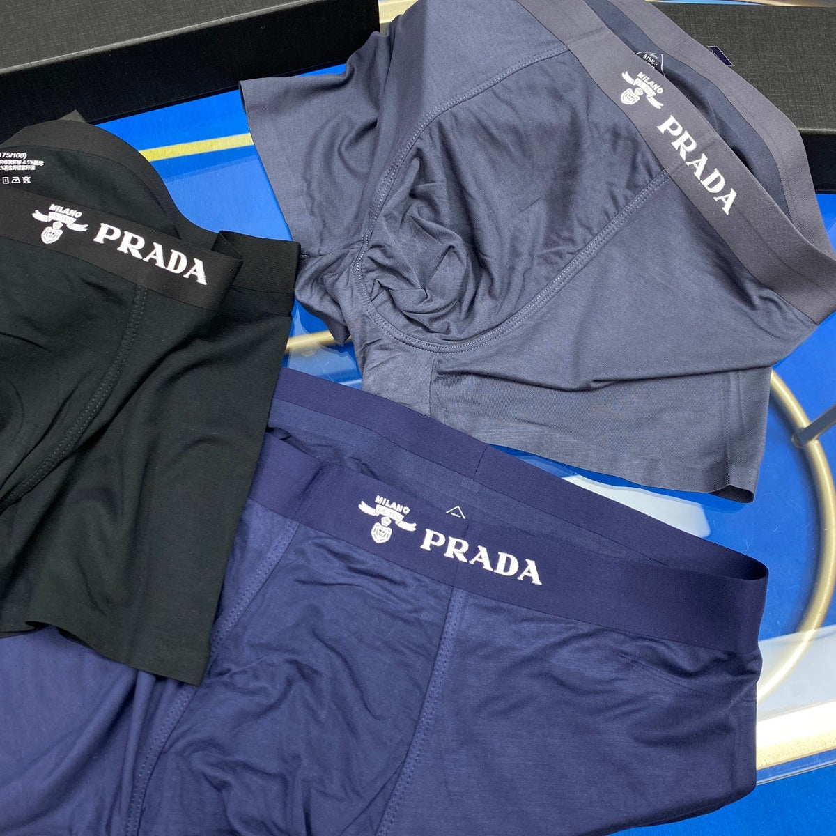Prada Small Logo Details Men's Boxer Briefs - 3-Piece Box