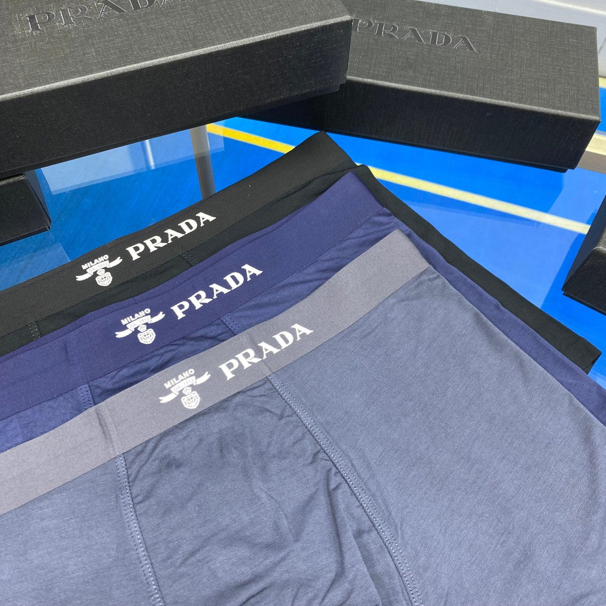 Prada Cotton Men's Boxer Briefs - 3-Piece Box