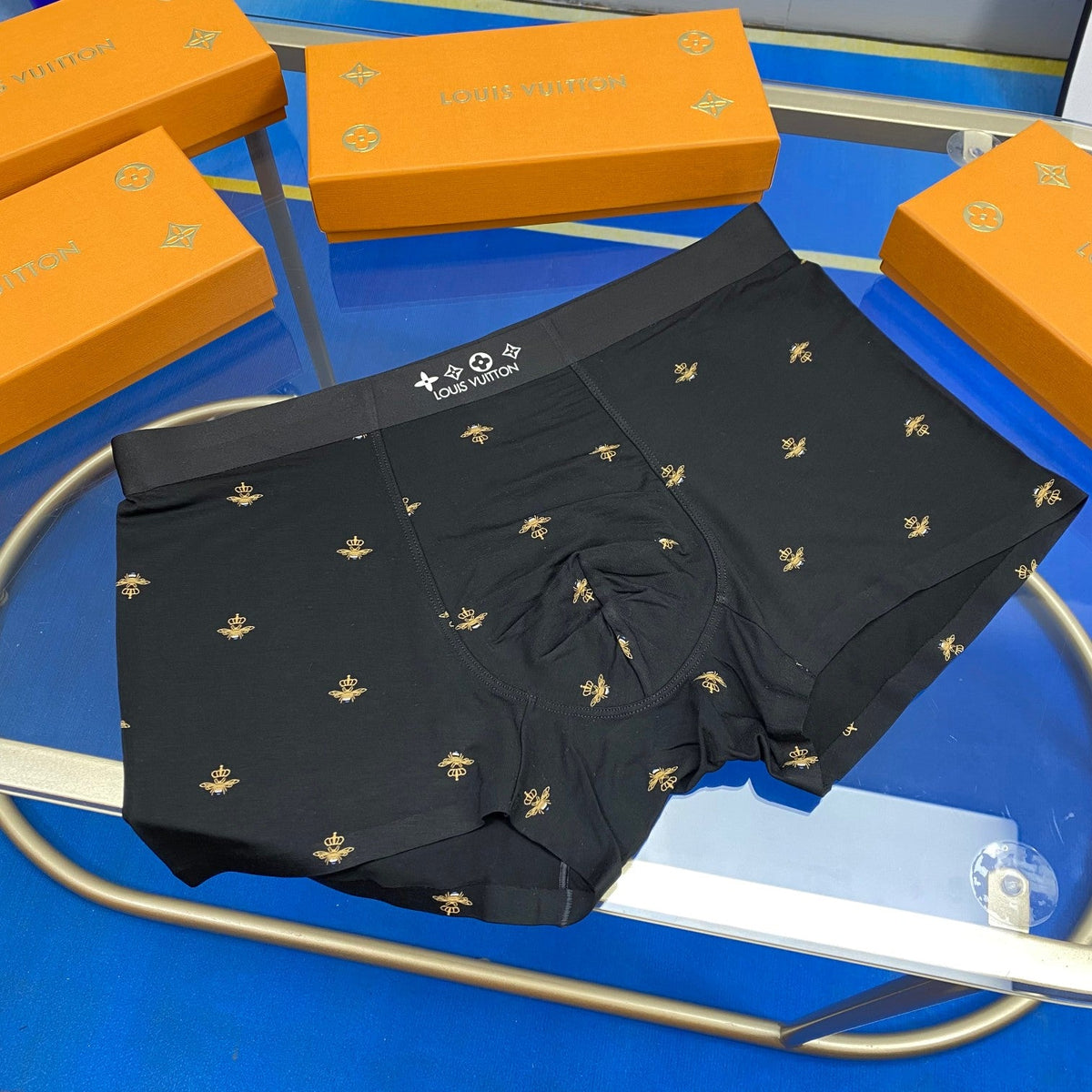 Louis Vuitton Visible Branded Waistband Or Emblem Details Men's Boxer Briefs - 3-Piece Box