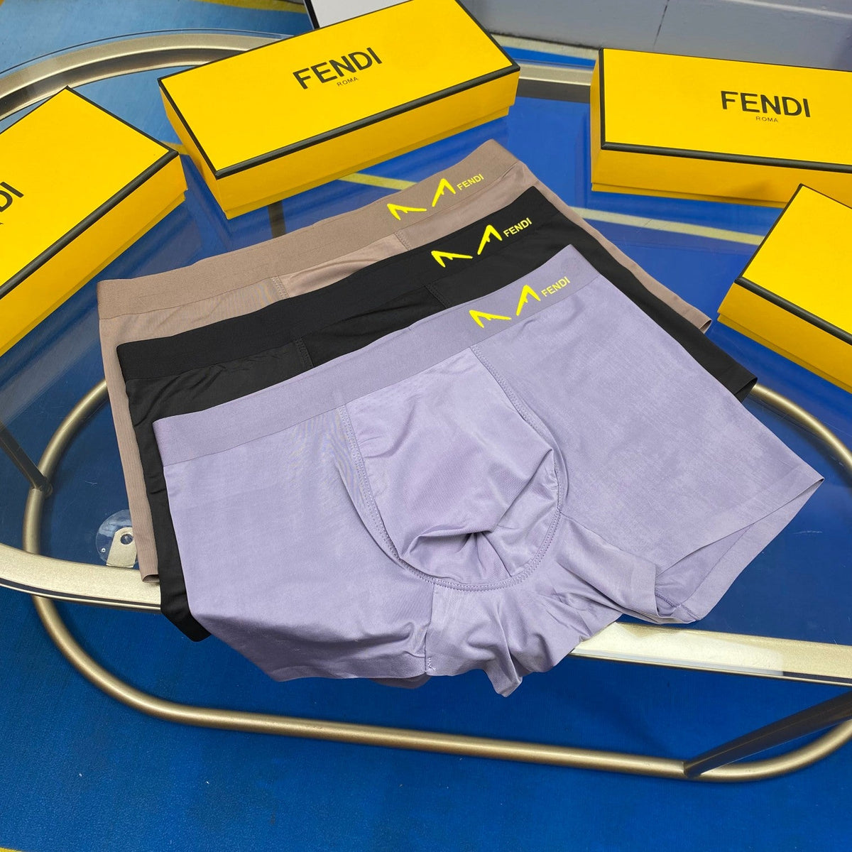 Fendi Ice-Silk Men's Boxer Briefs - 3-Piece Box