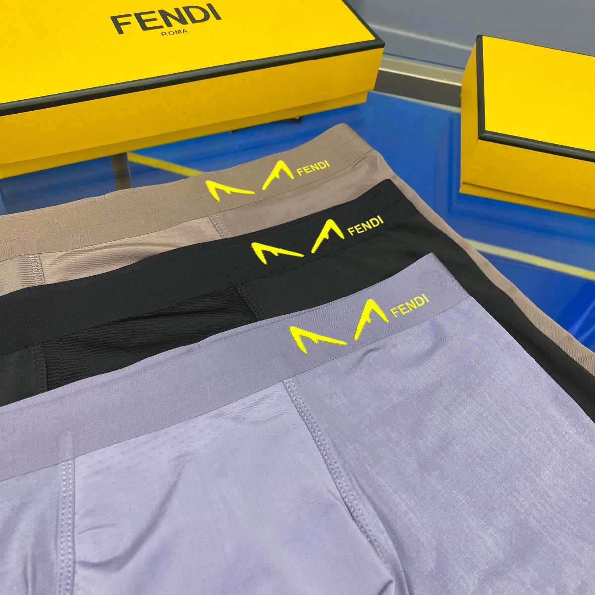 Fendi Ice-Silk Men's Boxer Briefs - 3-Piece Box