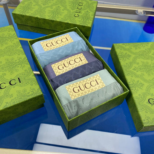 Gucci Visible Branded Waistband Or Emblem Details Men's Boxer Briefs - 3-Piece Box