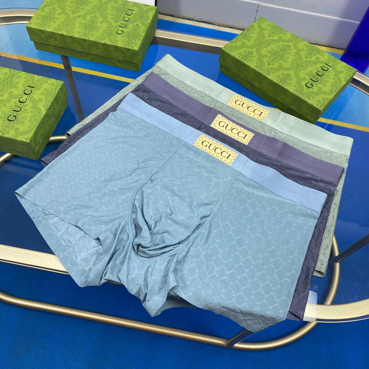 Gucci Visible Branded Waistband Or Emblem Details Men's Boxer Briefs - 3-Piece Box