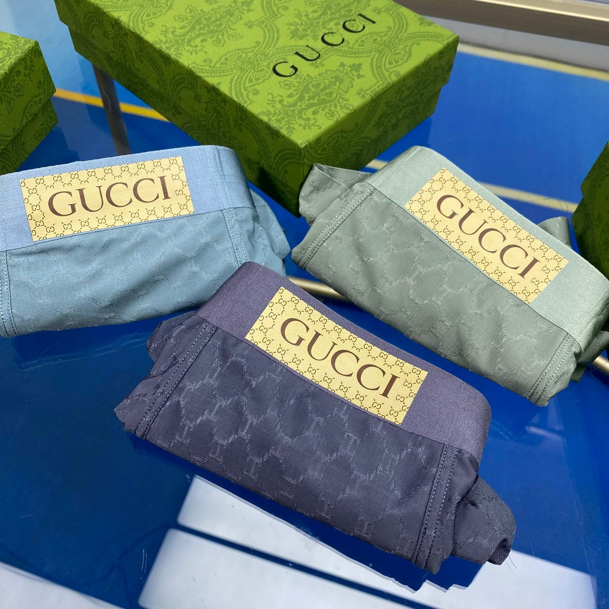 Gucci Visible Branded Waistband Or Emblem Details Men's Boxer Briefs - 3-Piece Box