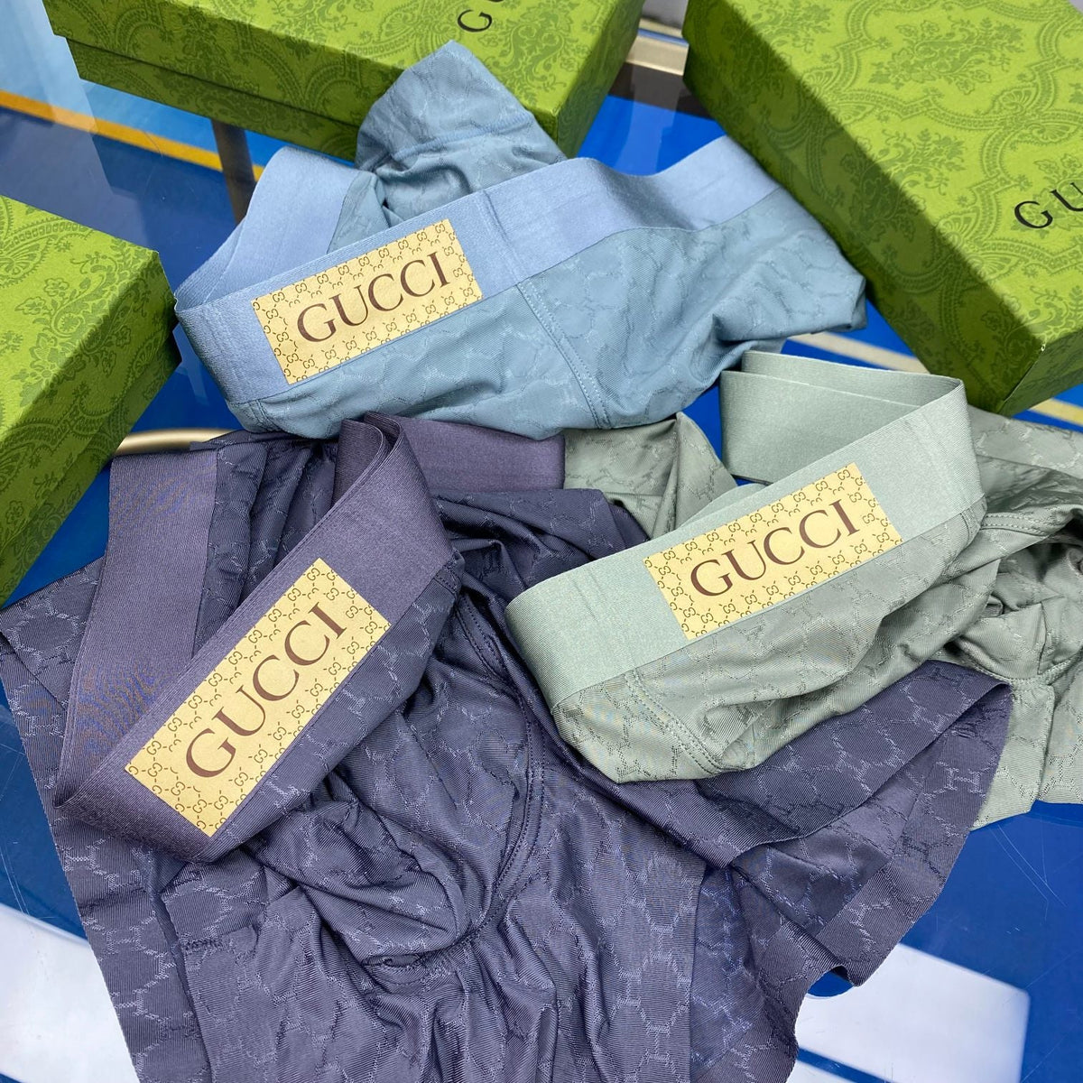Gucci Visible Branded Waistband Or Emblem Details Men's Boxer Briefs - 3-Piece Box