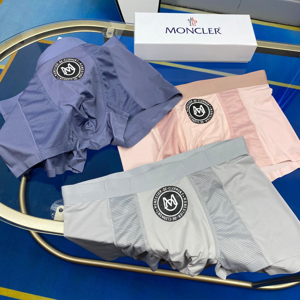 Moncler Cotton Visible Colour, Waistband And Emblem Details Men's Boxer Briefs - 3-Piece Box