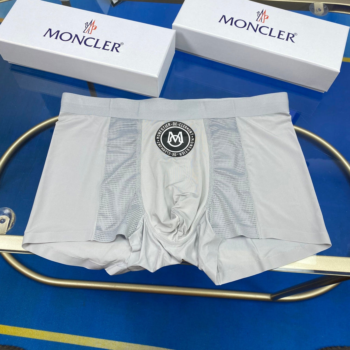 Moncler Cotton Visible Colour, Waistband And Emblem Details Men's Boxer Briefs - 3-Piece Box