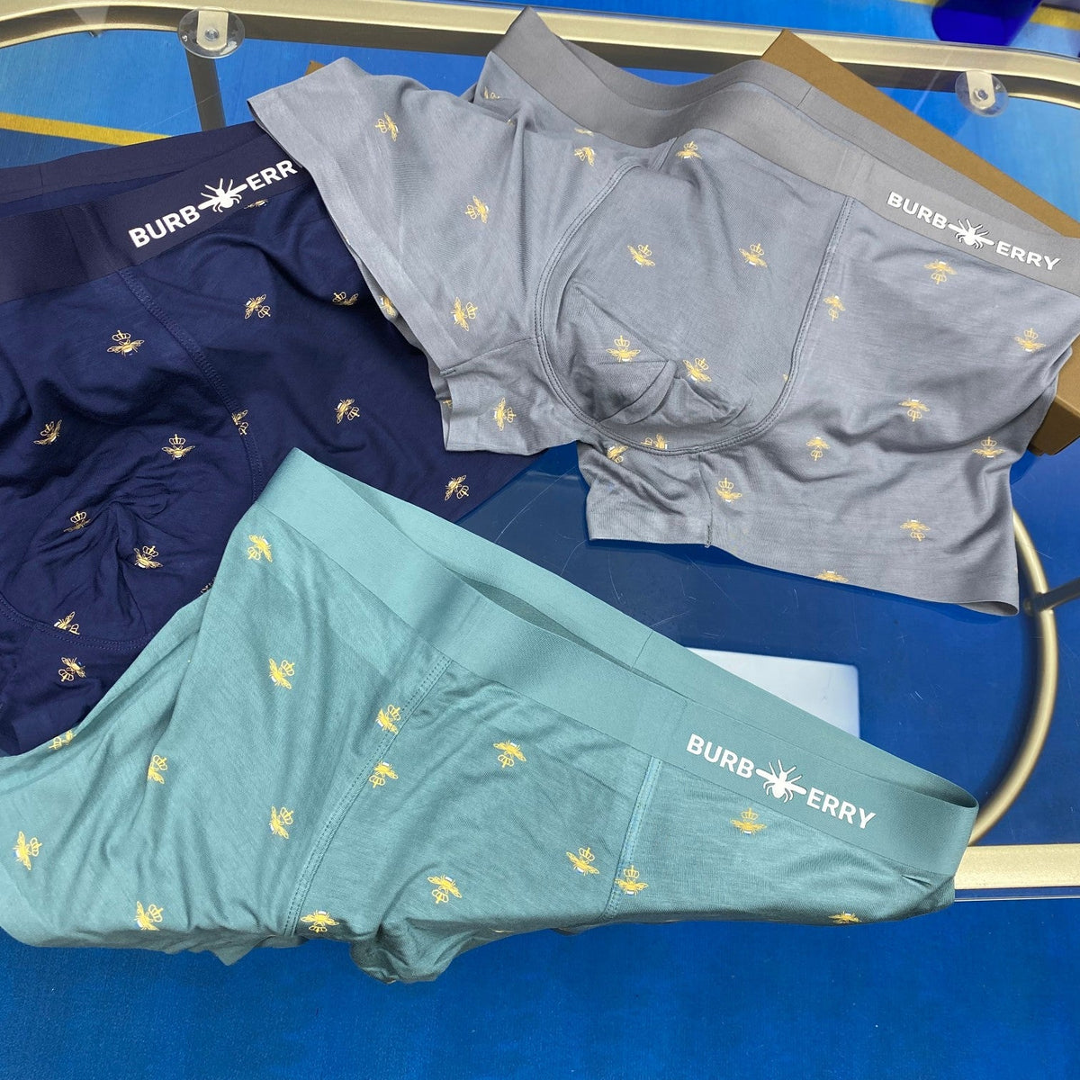 Burberry Cotton Visible Branded Waistband Or Emblem Details Men's Boxer Briefs - 3-Piece Box