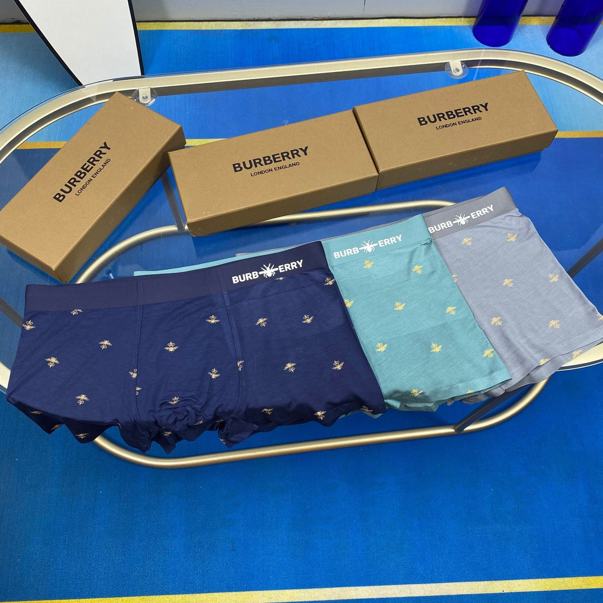 Burberry Visible Branded Waistband Or Emblem Details Men's Boxer Briefs - 3-Piece Box