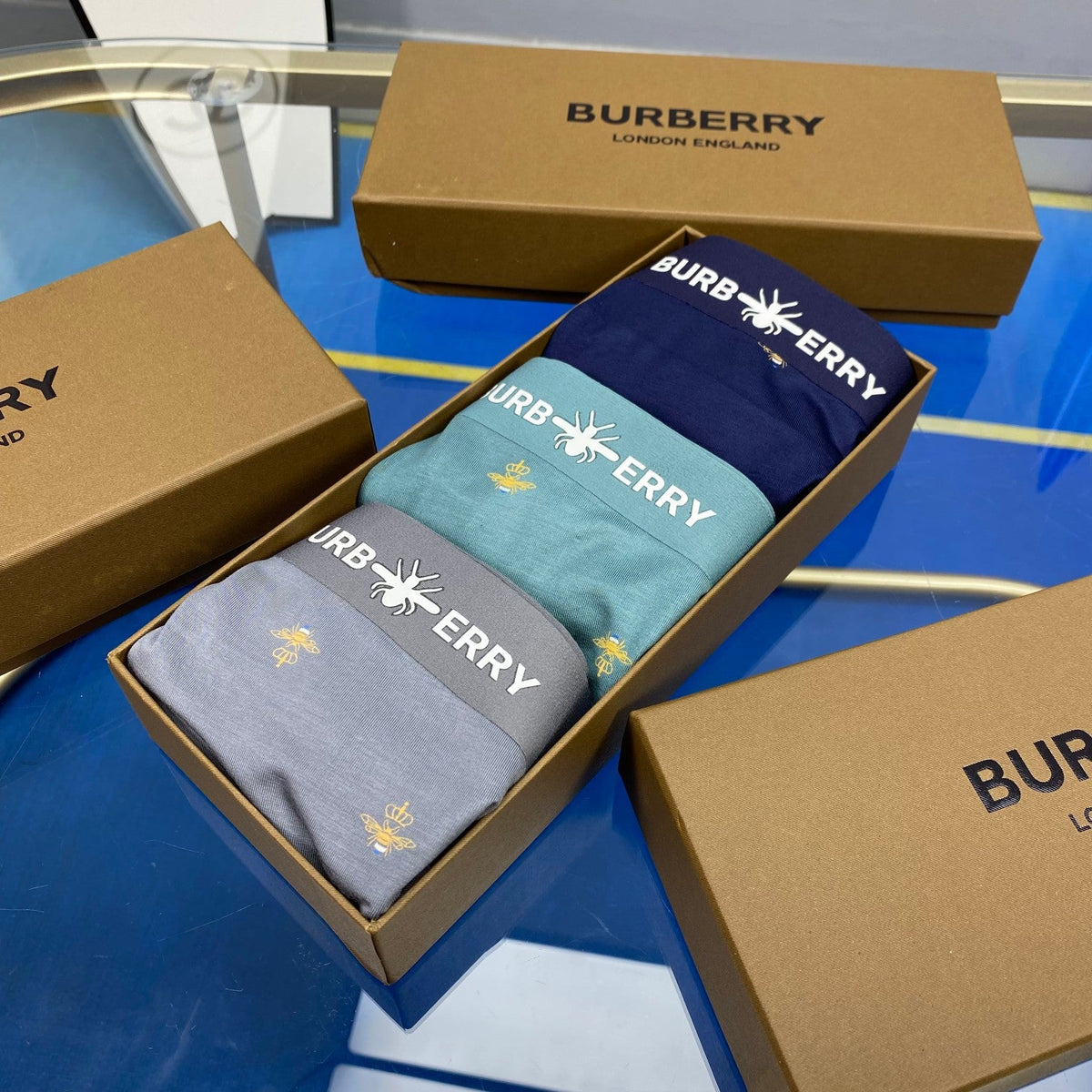 Burberry Mini-Print Boxer Briefs 3-Piece Box Collection