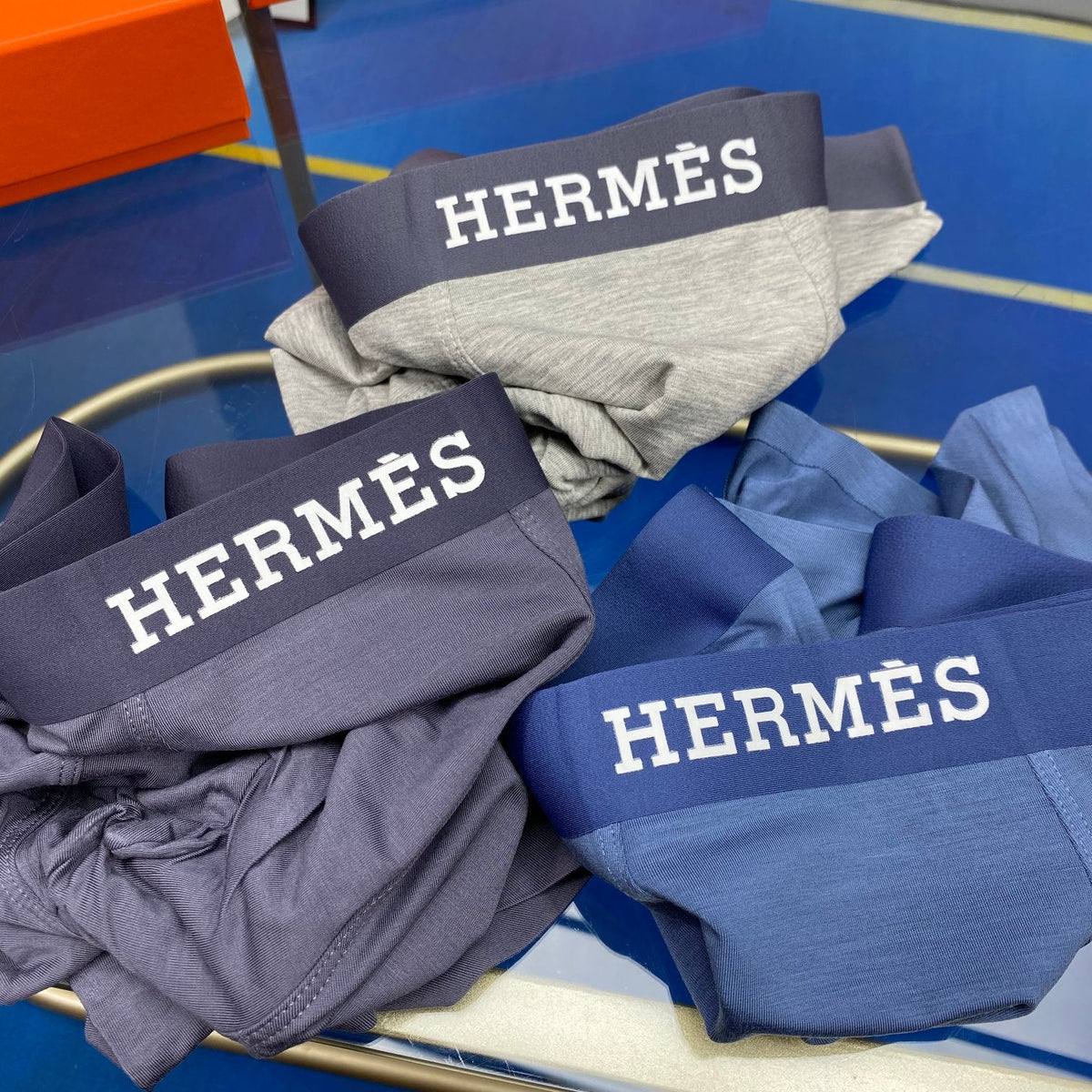 Hermes Broad Contrast Waistbands Men's Boxer Briefs