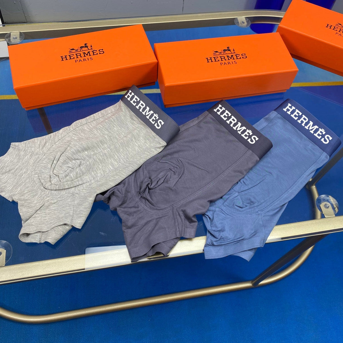 Hermes Broad Contrast Waistbands Men's Boxer Briefs