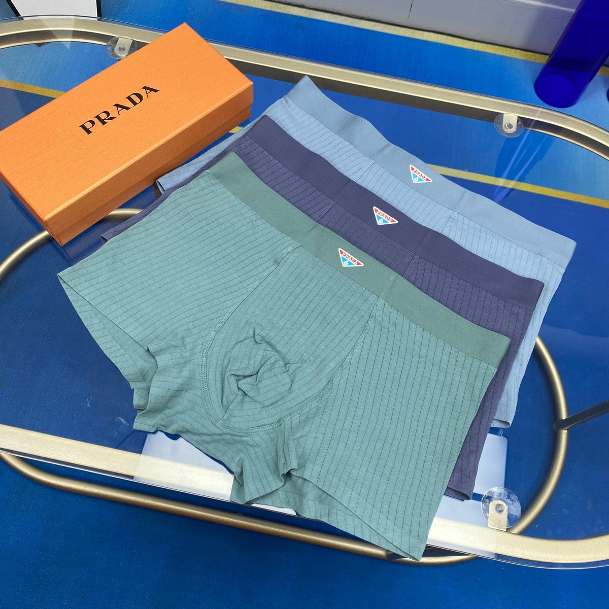 Prada Cotton Men's Boxer Briefs - 3-Piece Box