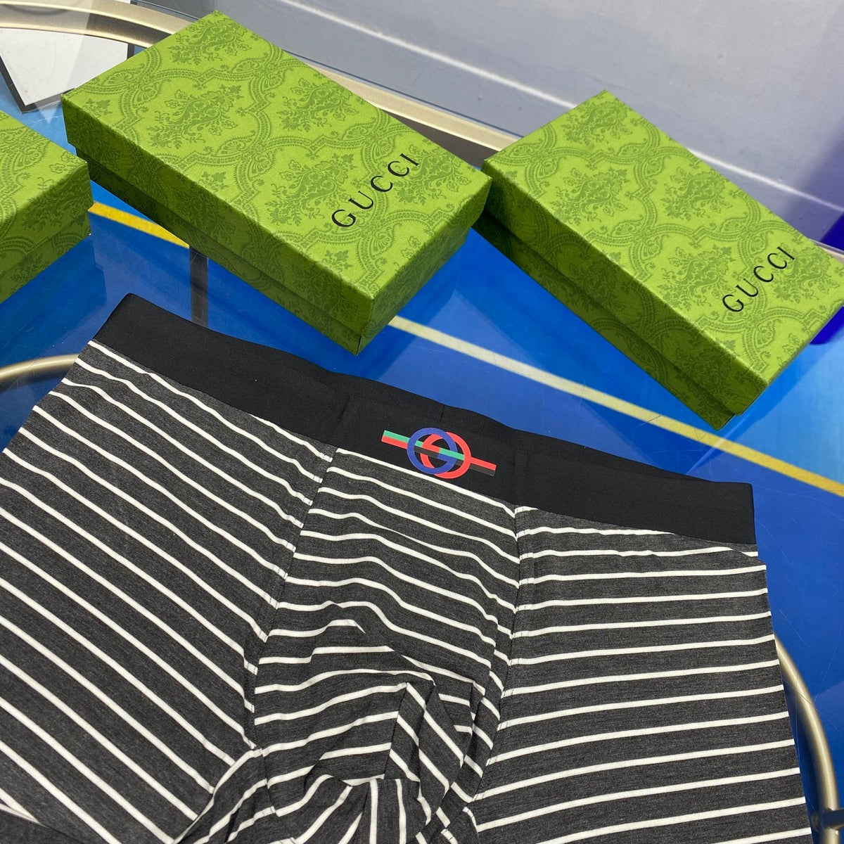 Gucci Striped Boxer Briefs 3-Piece Box Collection Essentials