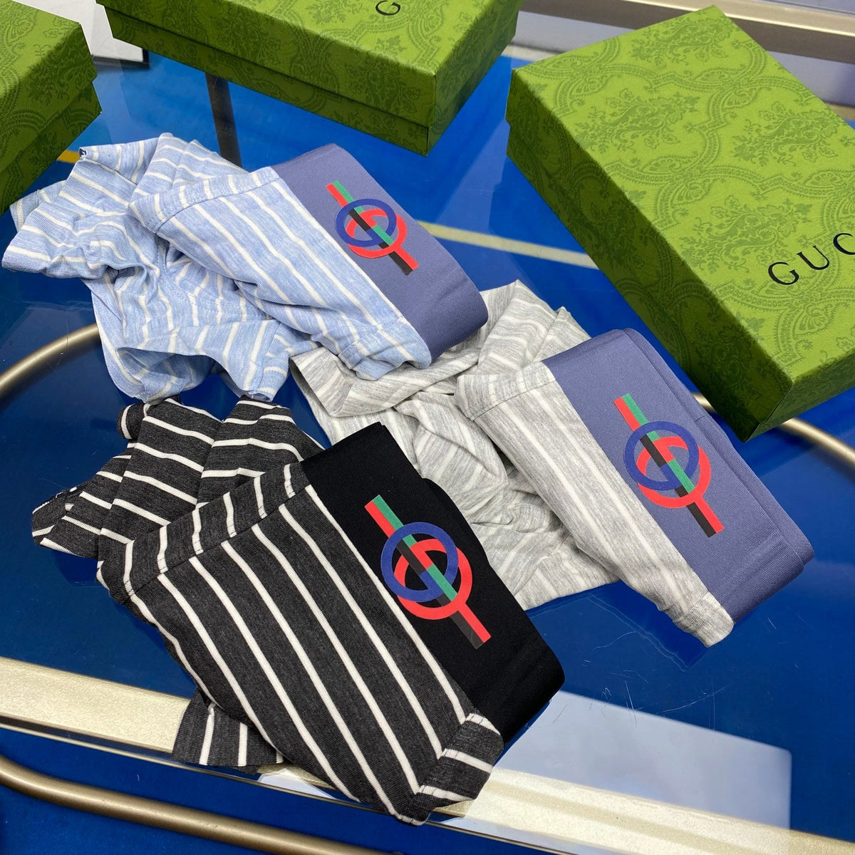 Gucci Striped Boxer Briefs 3-Piece Box Collection Essentials