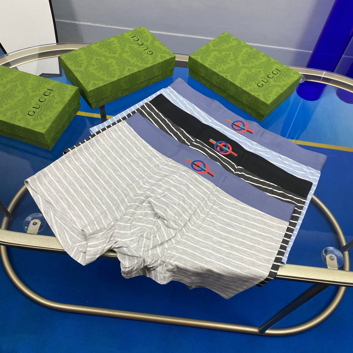 Gucci Striped Boxer Briefs 3-Piece Box Collection Essentials