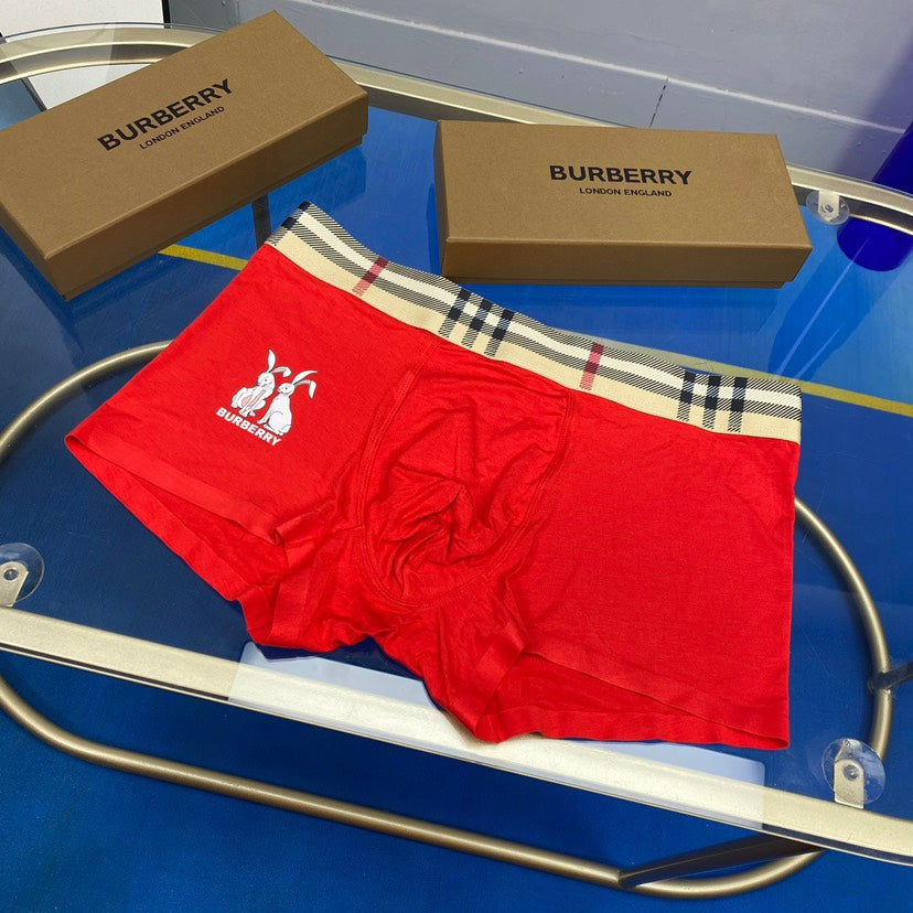 Burberry Modal Visible Colour, Waistband And Emblem Details Men's Boxer Briefs - 3-Piece Box