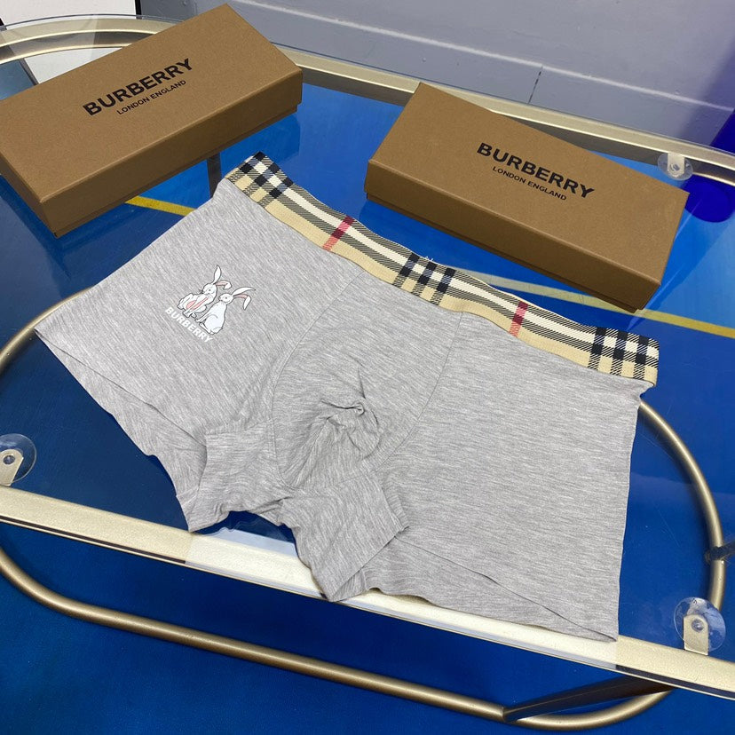 Burberry Modal Visible Colour, Waistband And Emblem Details Men's Boxer Briefs - 3-Piece Box