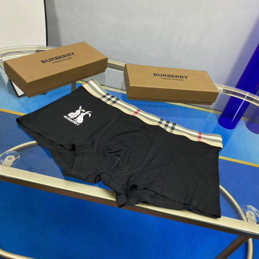 Burberry Modal Visible Colour, Waistband And Emblem Details Men's Boxer Briefs - 3-Piece Box