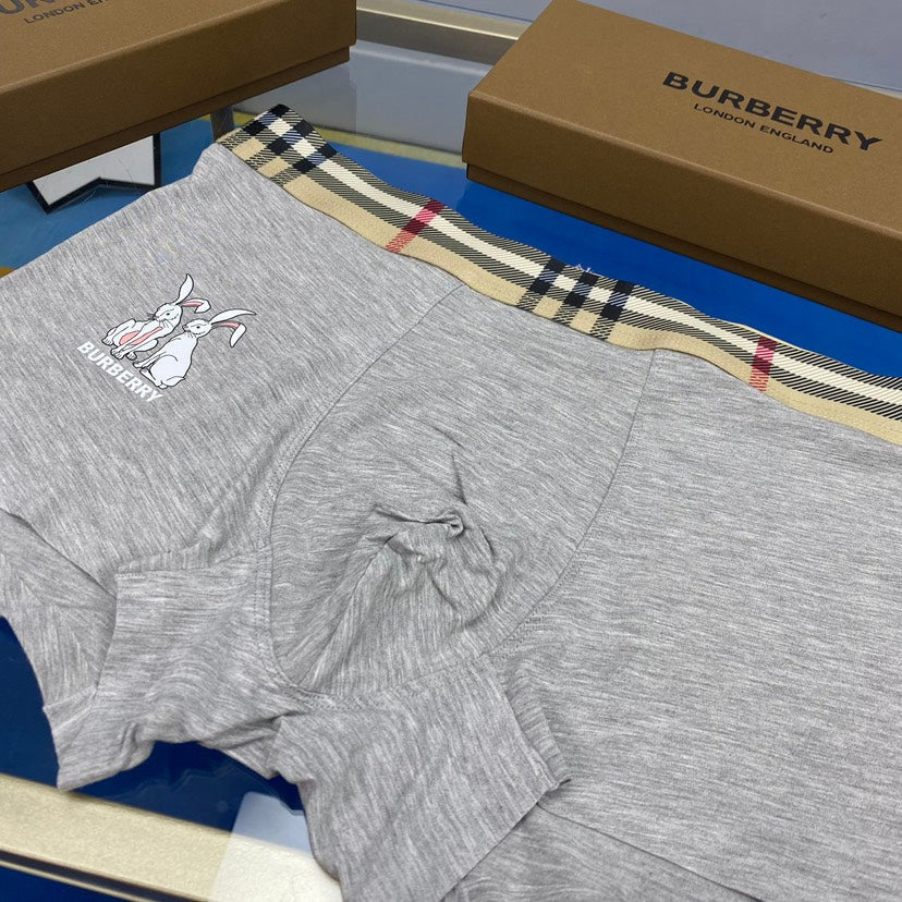 Burberry Modal Visible Colour, Waistband And Emblem Details Men's Boxer Briefs - 3-Piece Box
