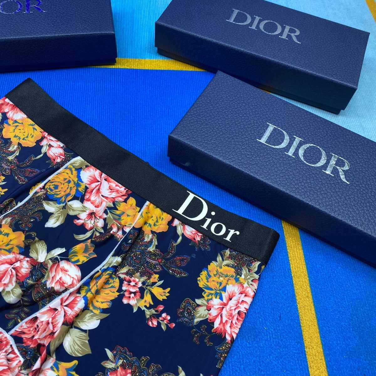 Dior Colourful Floral Prints Men's Boxer Briefs - 3-Piece Box