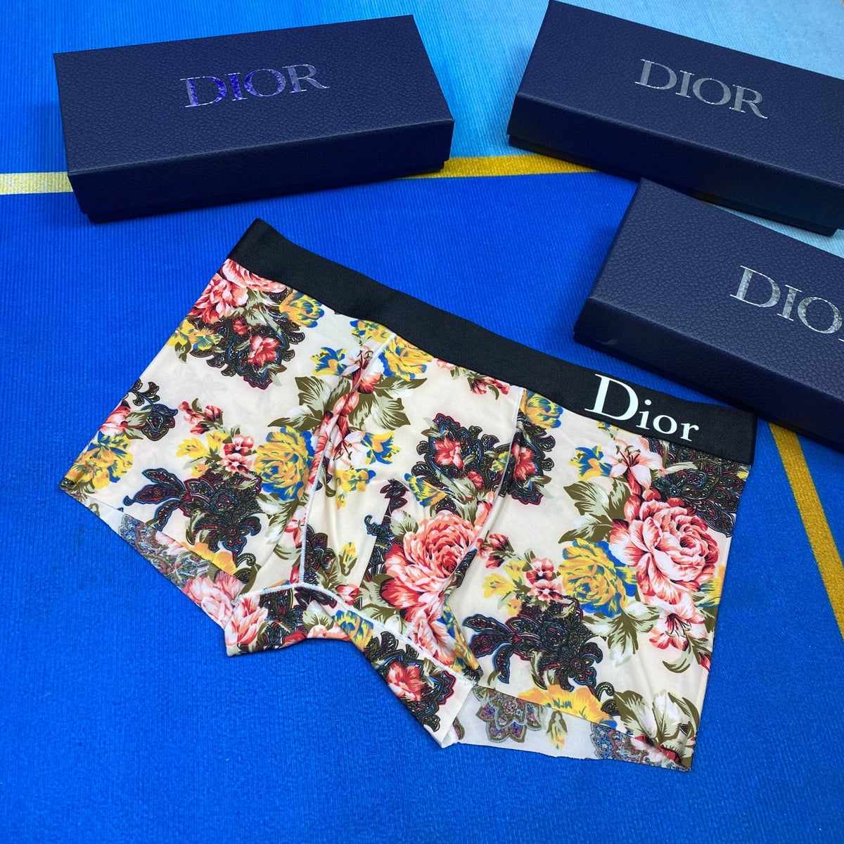 Dior Colourful Floral Prints Men's Boxer Briefs - 3-Piece Box