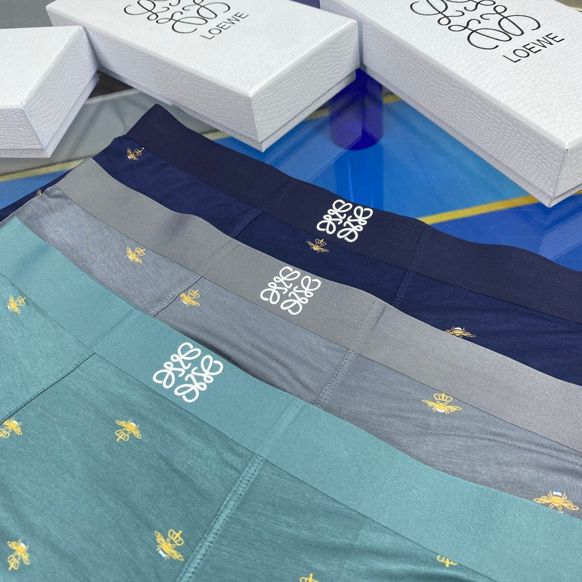 Loewe Visible Branded Waistband Or Emblem Details Men's Boxer Briefs - 3-Piece Box