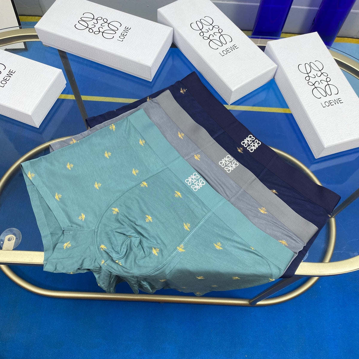 Loewe Visible Branded Waistband Or Emblem Details Men's Boxer Briefs - 3-Piece Box