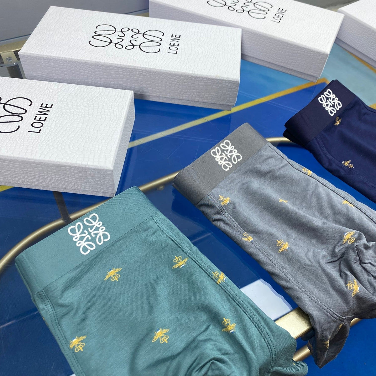 Loewe Visible Branded Waistband Or Emblem Details Men's Boxer Briefs - 3-Piece Box