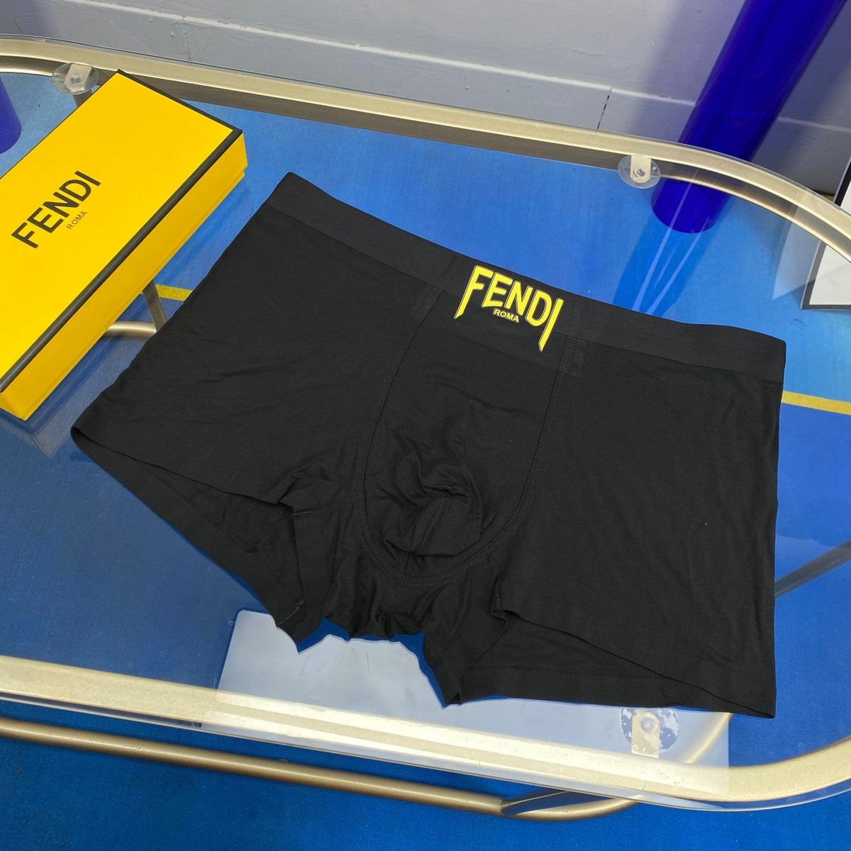 Fendi Modal Contrast Wordmarks Men's Boxer Briefs - 3-Piece Box