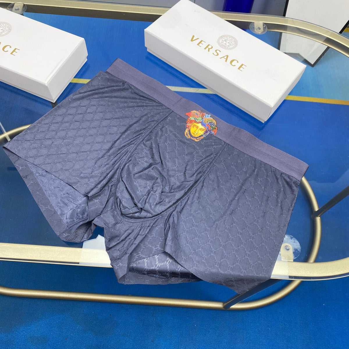 Versace Medallion Details Men's Boxer Briefs - 3-Piece Box