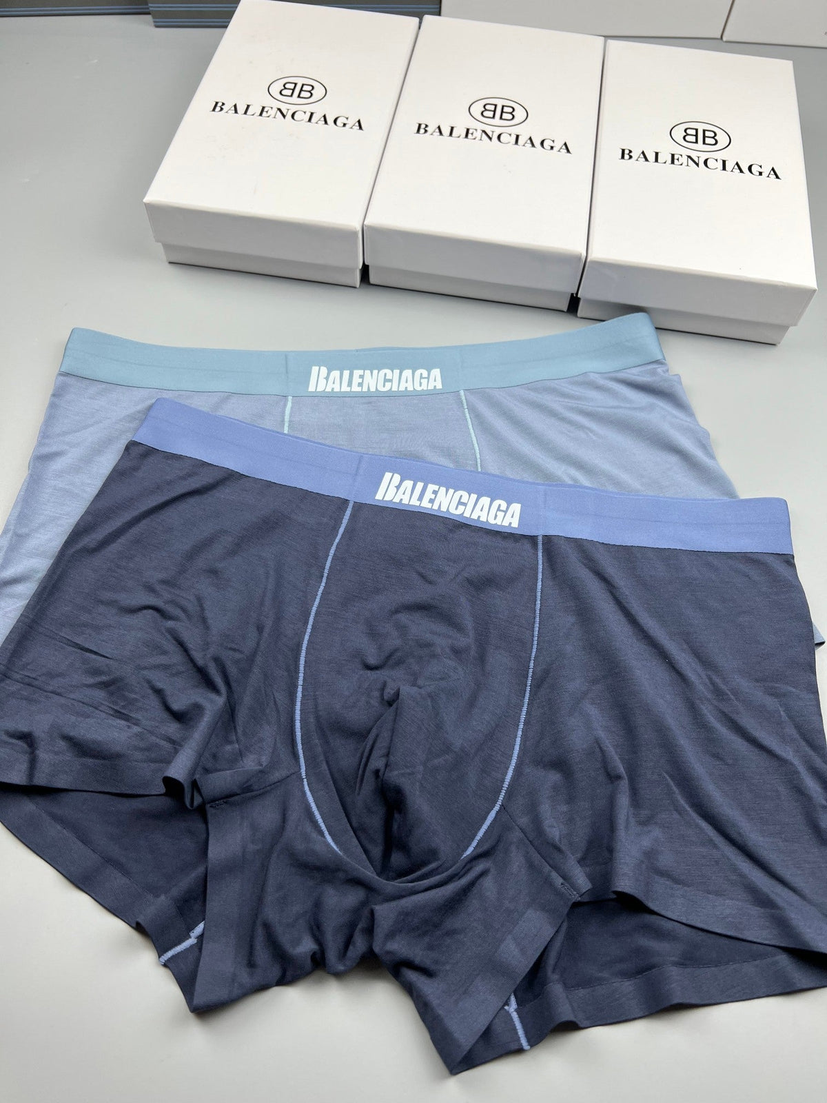 Balenciaga Contrast Logo Waistbands Men's Boxer Briefs - 3-Piece Box