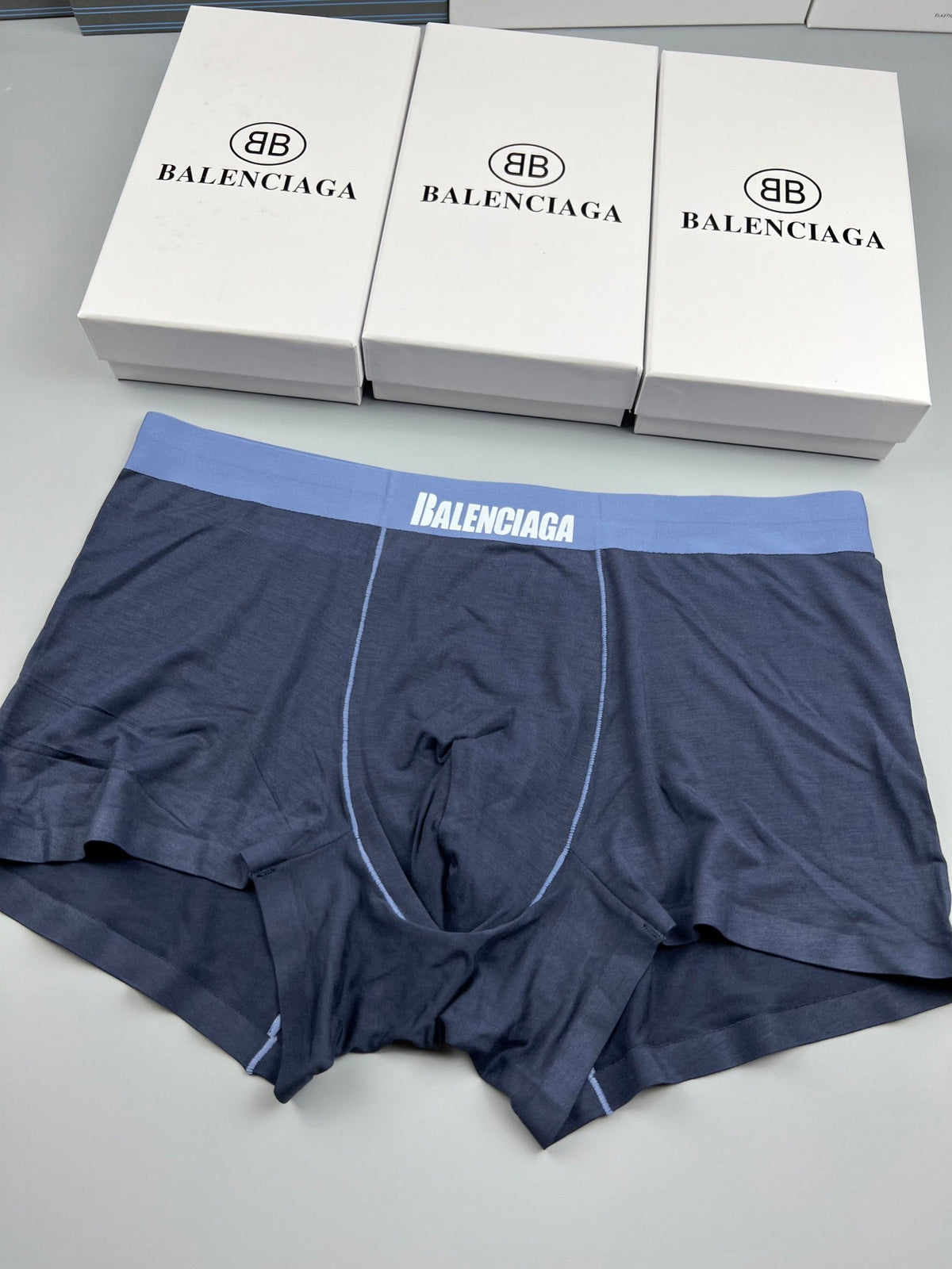 Balenciaga Contrast Logo Waistbands Men's Boxer Briefs - 3-Piece Box