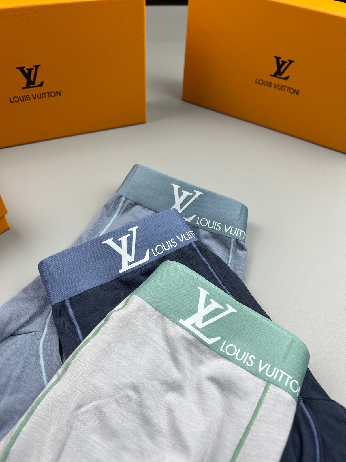 Louis Vuitton Modal Pastel Colour Tonal Waistbands Men's Boxer Briefs - 3-Piece Box