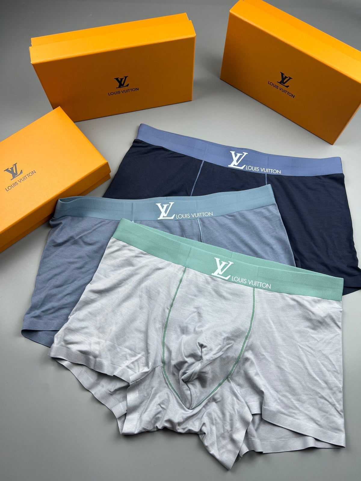 Louis Vuitton Modal Pastel Colour Tonal Waistbands Men's Boxer Briefs - 3-Piece Box