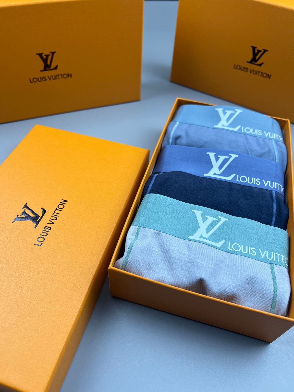 Louis Vuitton Modal Pastel Colour Tonal Waistbands Men's Boxer Briefs - 3-Piece Box