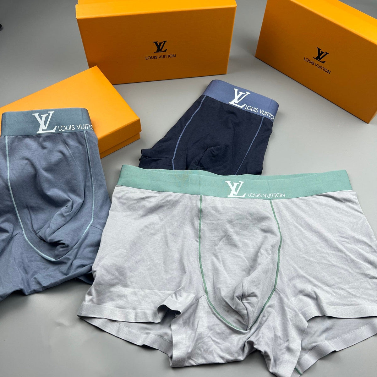 Louis Vuitton Modal Pastel Colour Tonal Waistbands Men's Boxer Briefs - 3-Piece Box