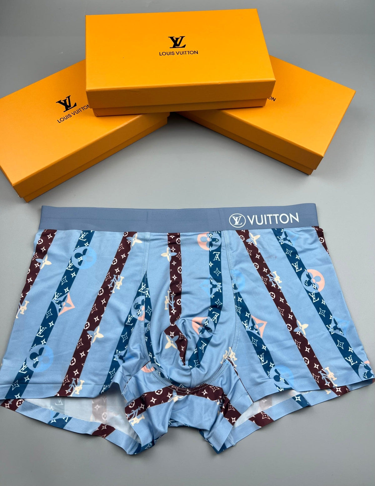Louis Vuitton Visible Colour, Waistband And Emblem Details Men's Boxer Briefs - 3-Piece Box