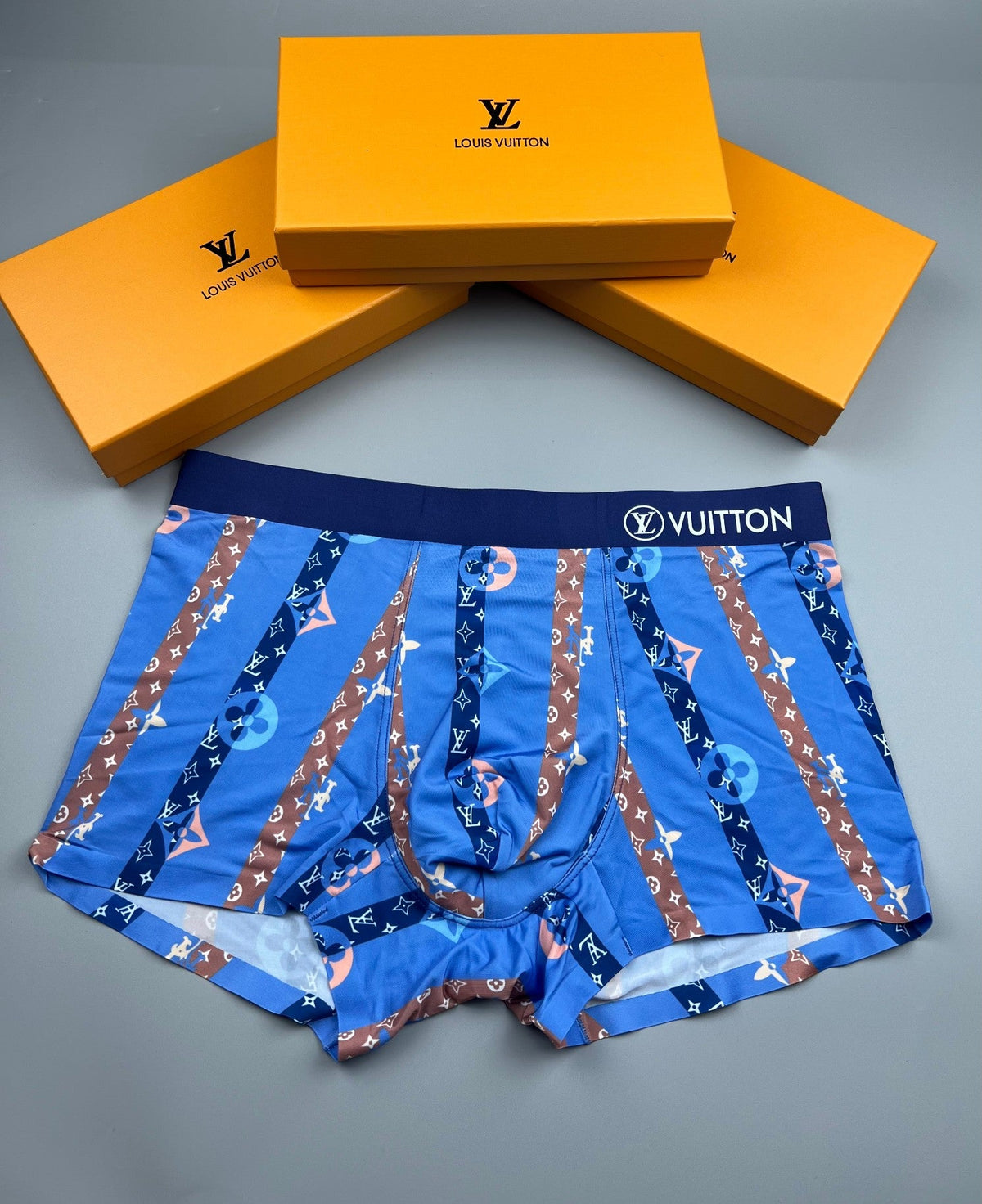 Louis Vuitton Visible Colour, Waistband And Emblem Details Men's Boxer Briefs - 3-Piece Box