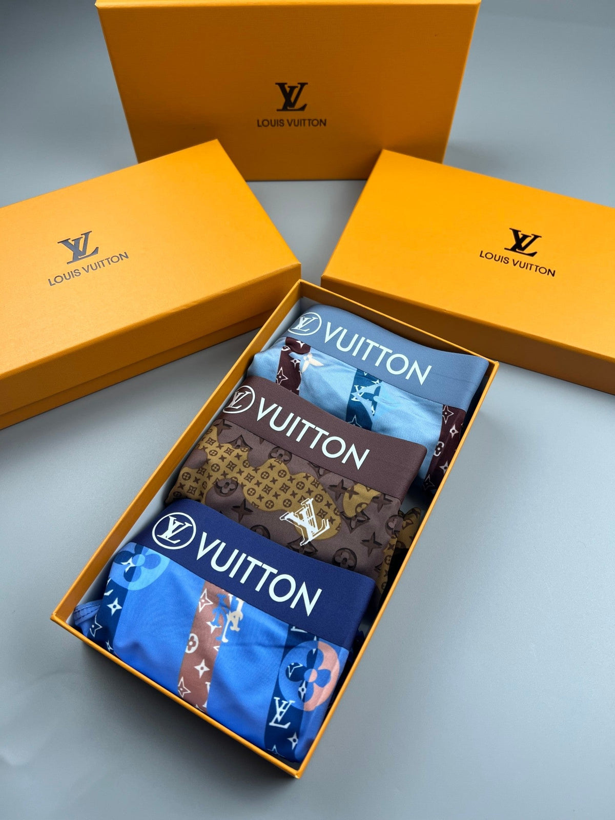 Louis Vuitton Visible Colour, Waistband And Emblem Details Men's Boxer Briefs - 3-Piece Box
