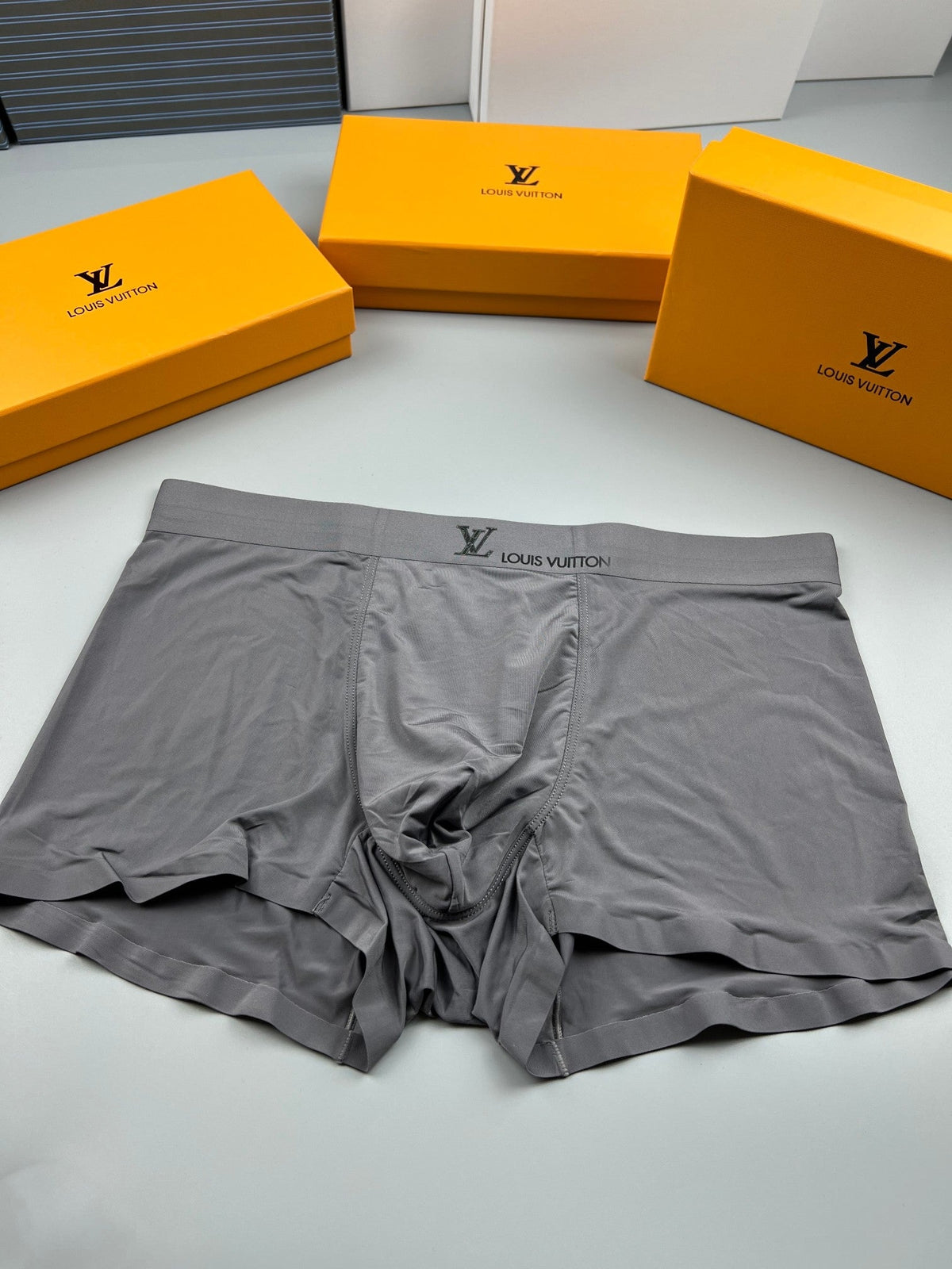 Louis Vuitton Blue, Green & White Tonal Waistbands Men's Boxer Briefs - 3-Piece Box