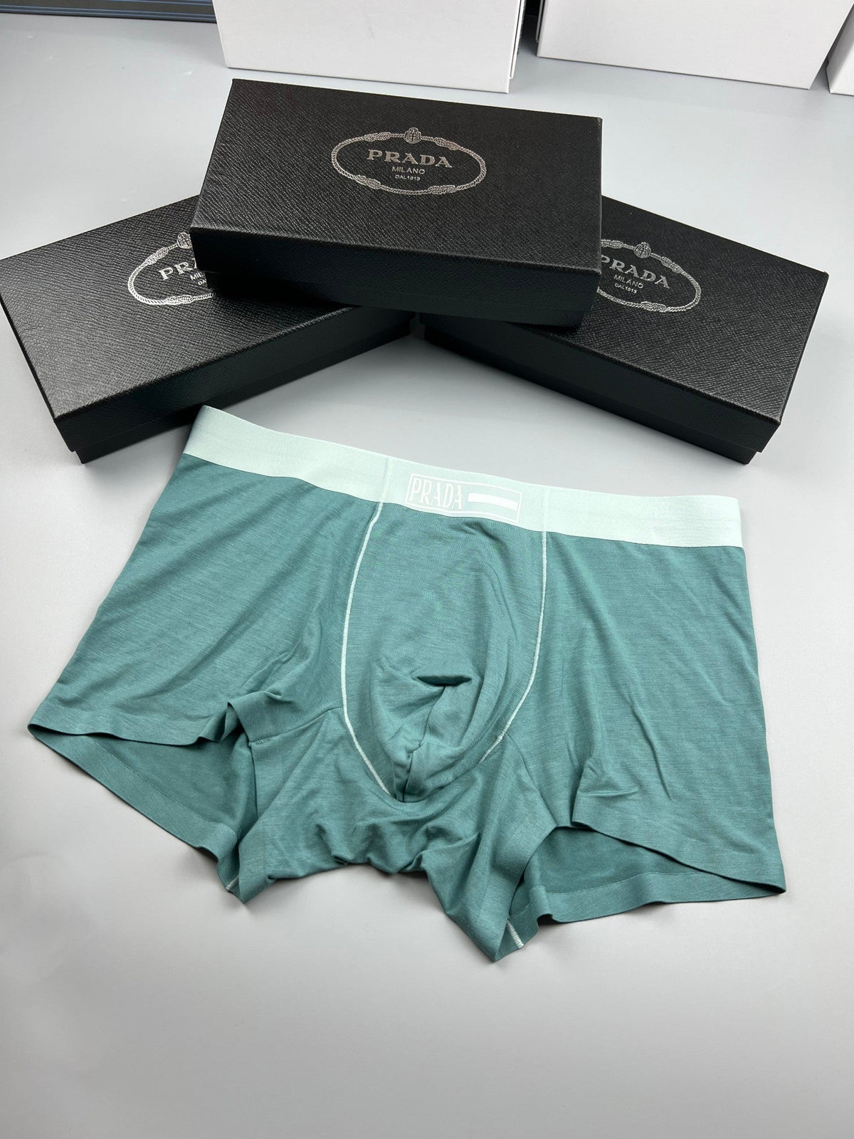Prada Modal Visible Colour, Waistband And Emblem Details Men's Boxer Briefs - 3-Piece Box