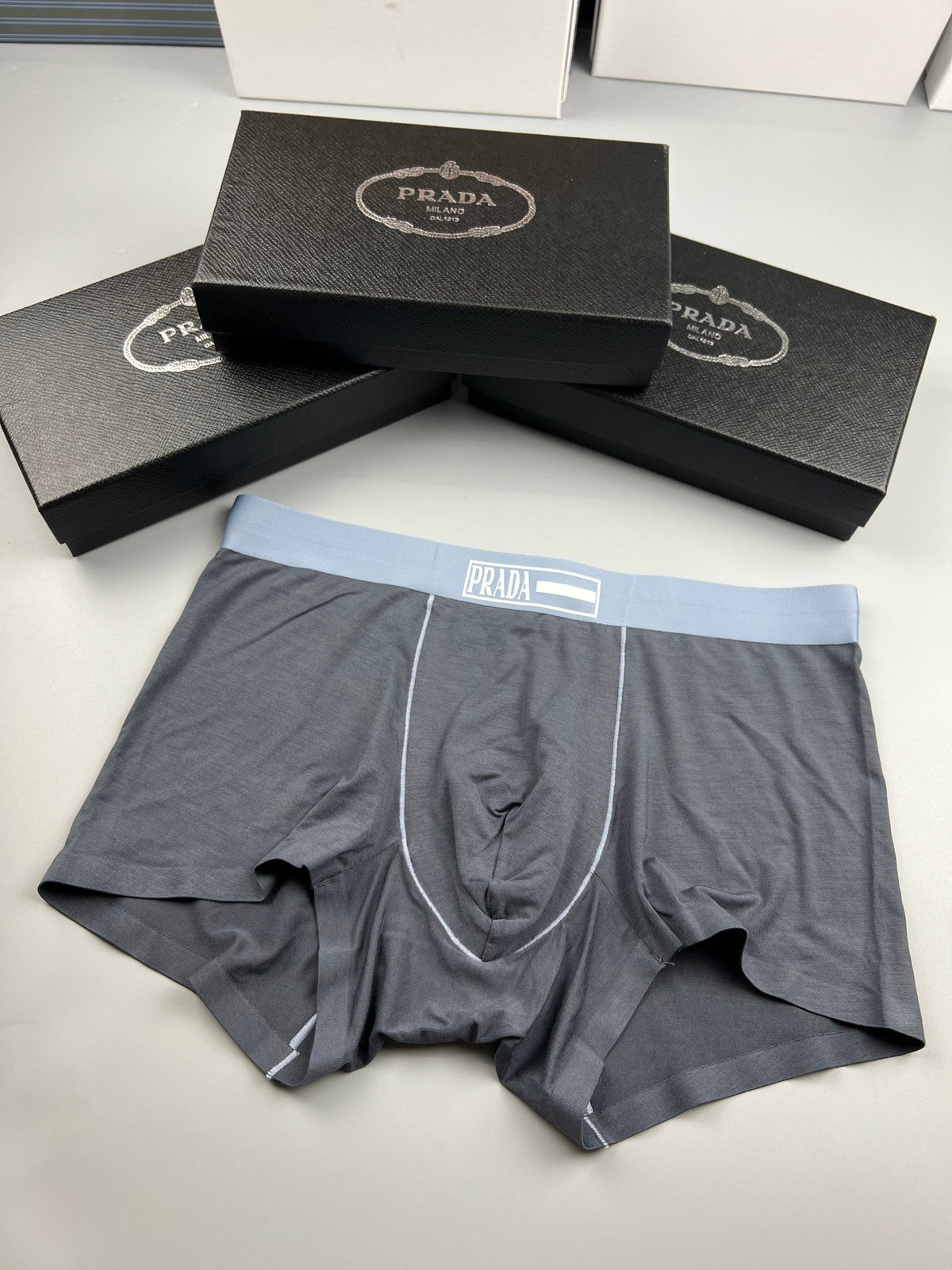 Prada Modal Visible Colour, Waistband And Emblem Details Men's Boxer Briefs - 3-Piece Box
