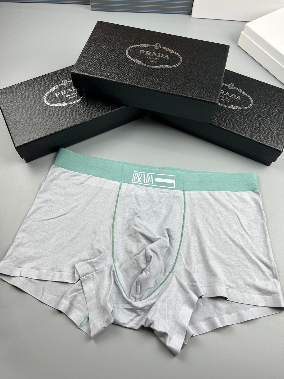 Prada Modal Visible Colour, Waistband And Emblem Details Men's Boxer Briefs - 3-Piece Box
