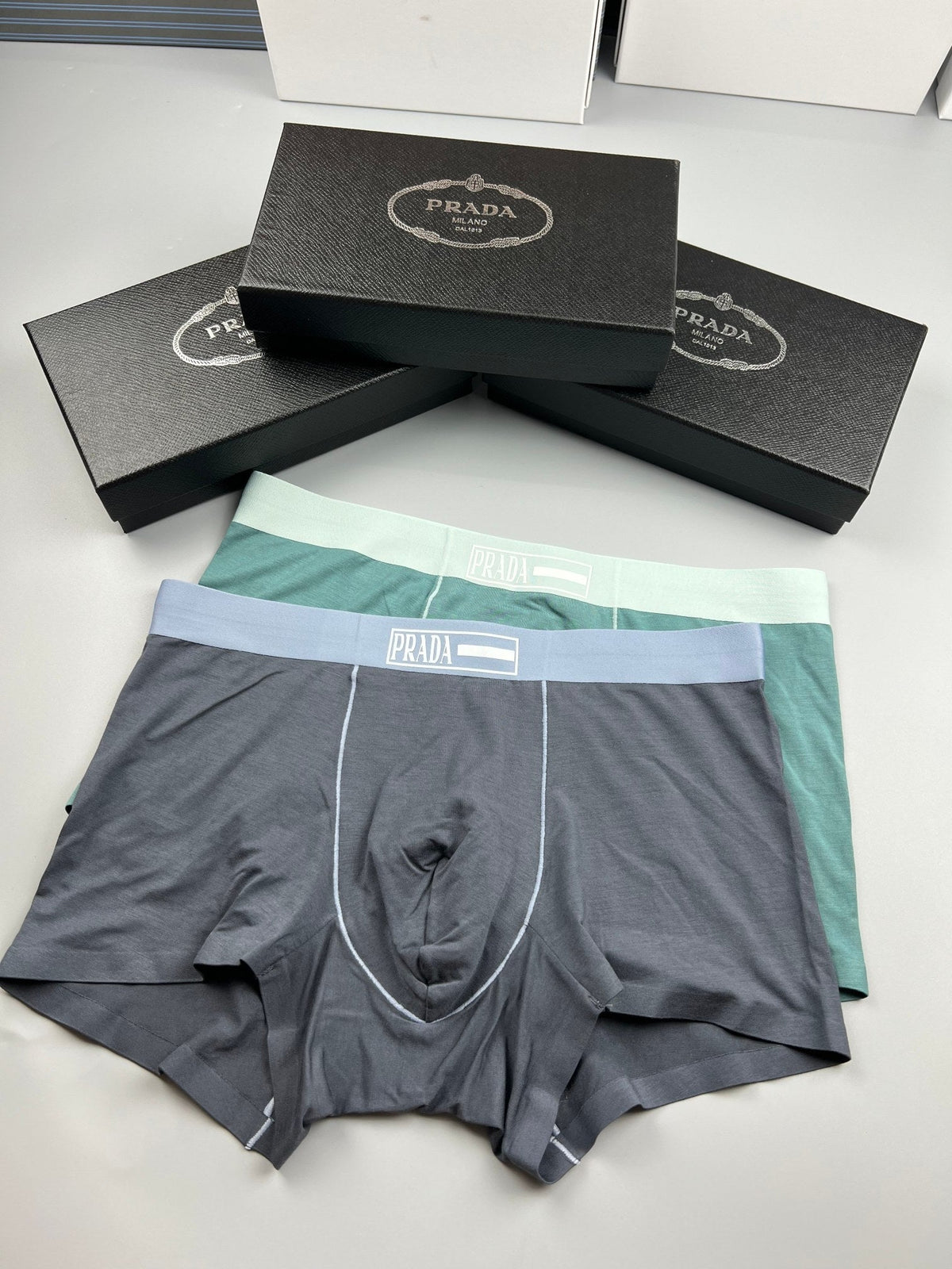 Prada Modal Visible Colour, Waistband And Emblem Details Men's Boxer Briefs - 3-Piece Box
