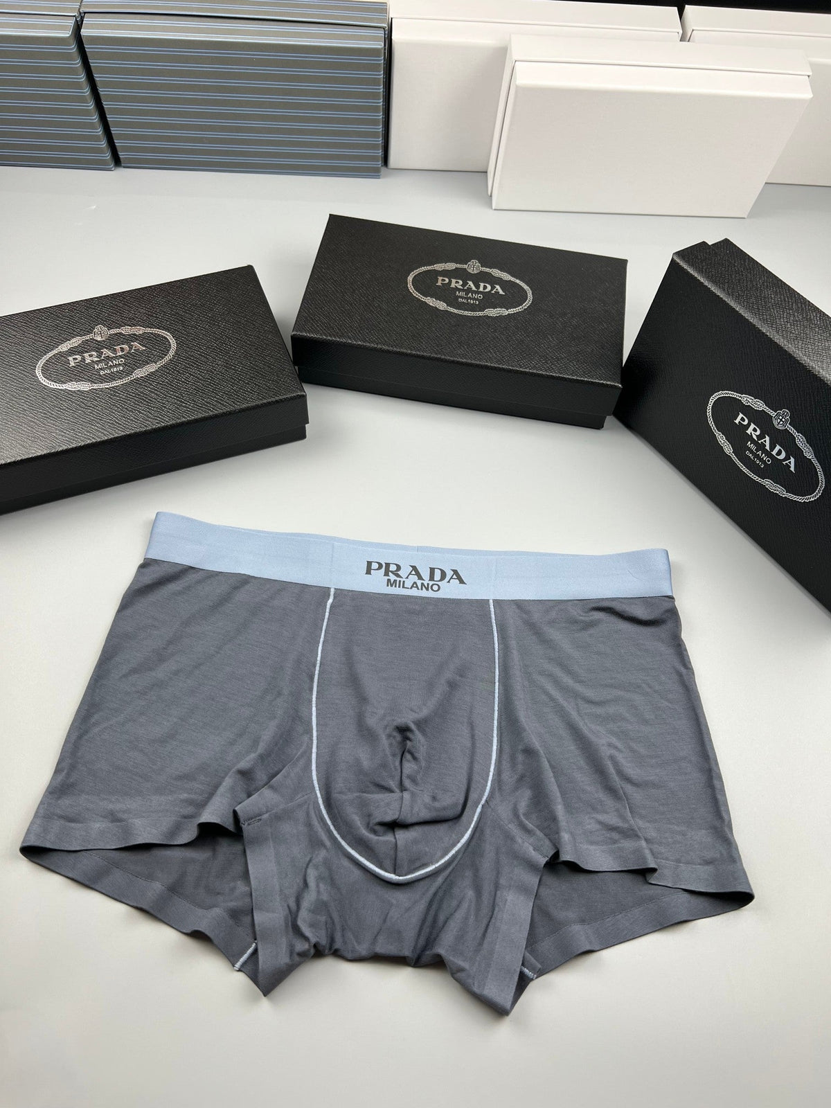 Prada Small Triangle Details Men's Boxer Briefs - 3-Piece Box