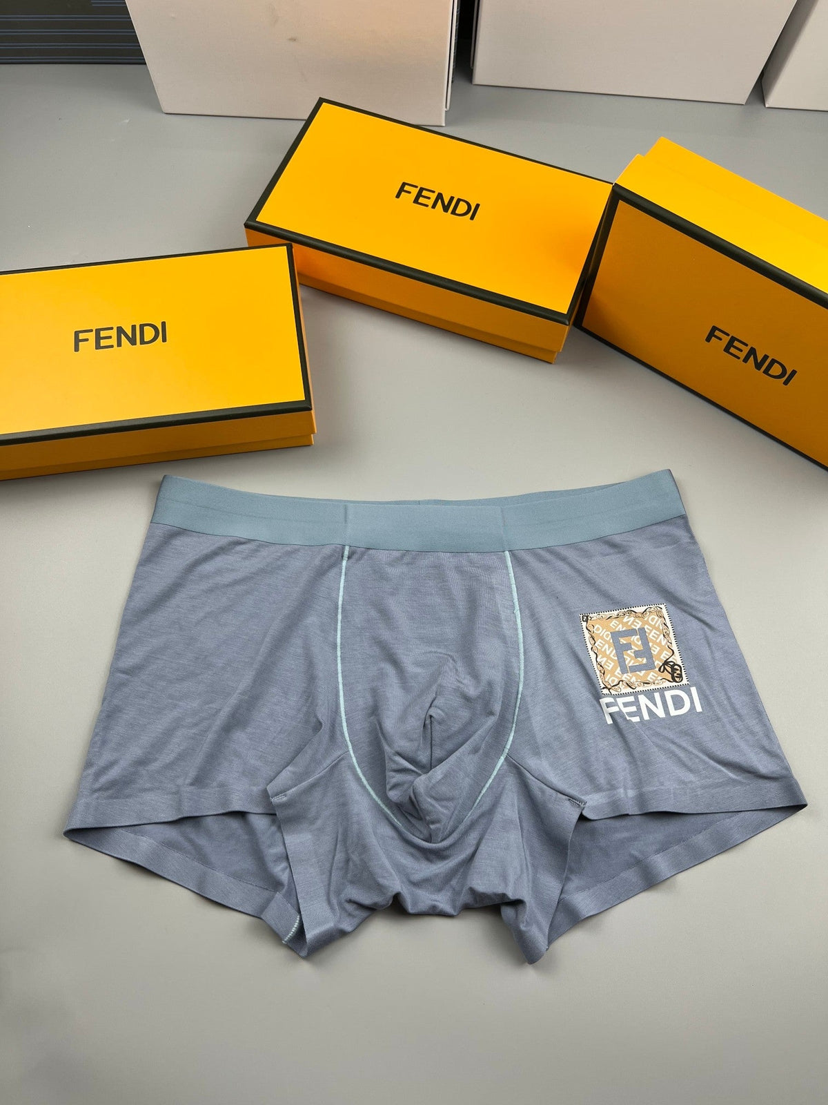 Fendi Modal Visible Colour, Waistband And Emblem Details Men's Boxer Briefs - 3-Piece Box