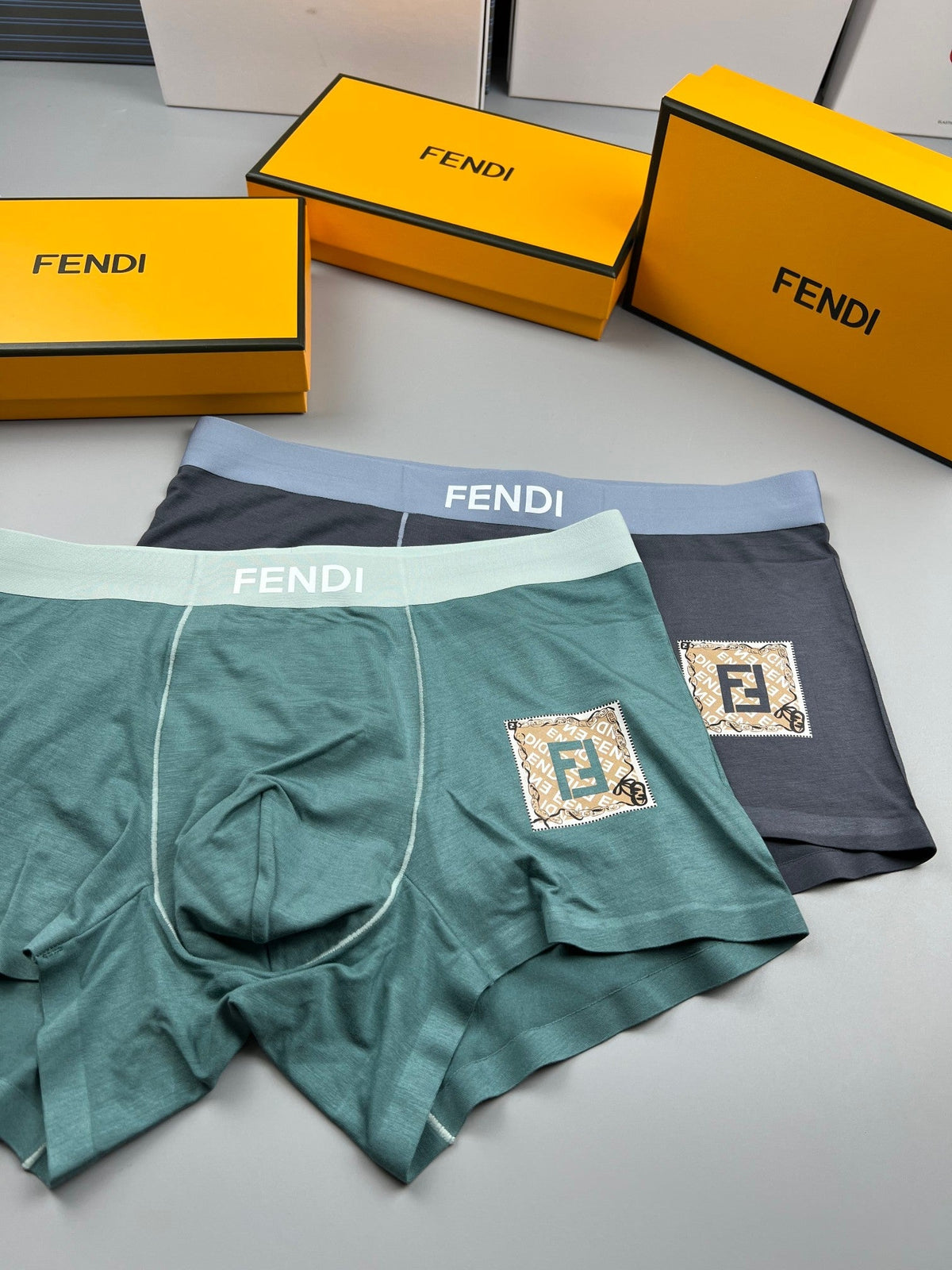 Fendi Modal Visible Colour, Waistband And Emblem Details Men's Boxer Briefs - 3-Piece Box