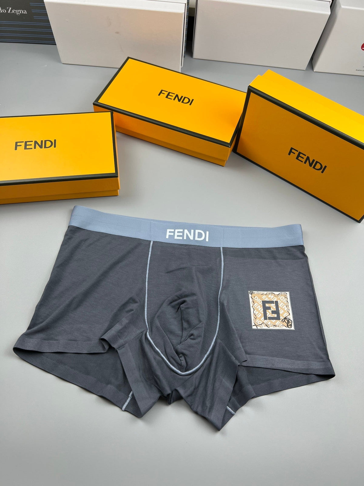 Fendi Patch Details Men's Boxer Briefs - 3-Piece Box
