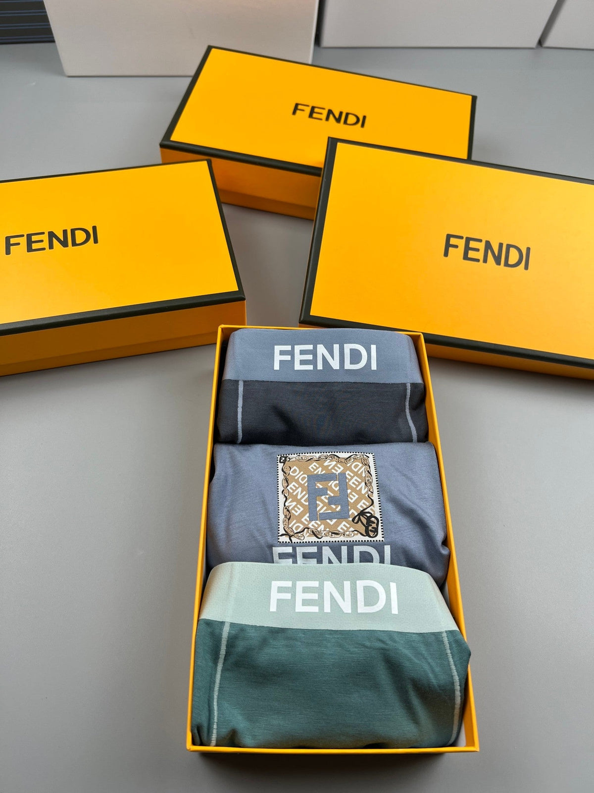 Fendi Patch Details Men's Boxer Briefs - 3-Piece Box
